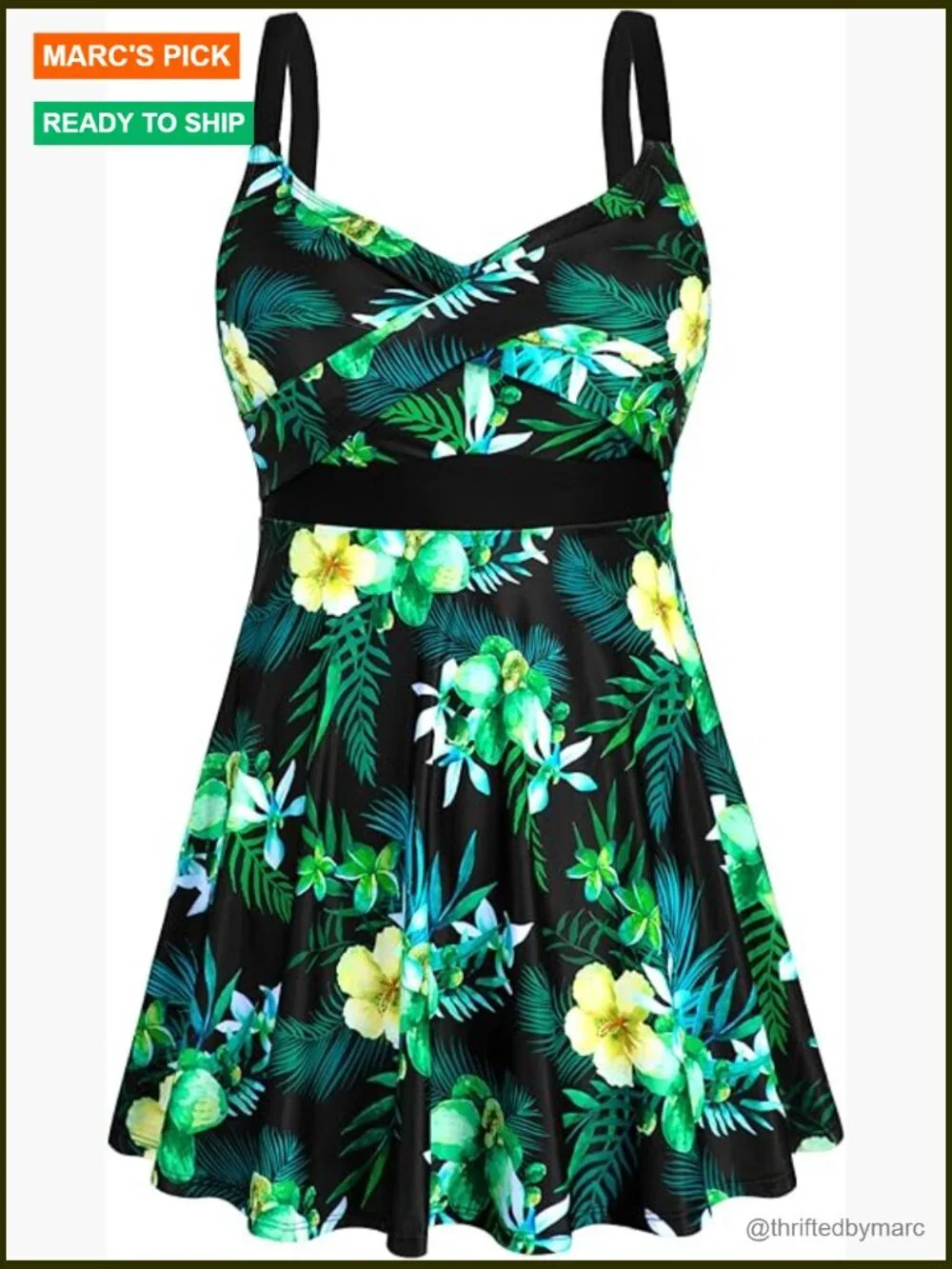 Plus Size Tummy Control V Neck Tankini Set with Boyshorts